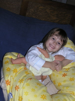 Lottie breast feeding Grace.