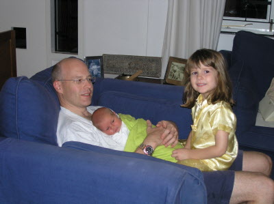 Bed time: Peter, Conrad and Lottie.