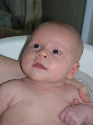 Bath time - this boy loves his bath.