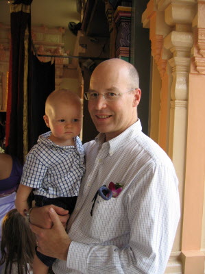 Conrad and Daddy at teh Hindu temple