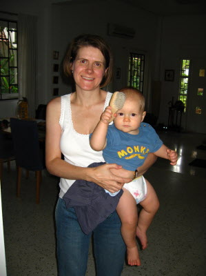 Mummy and Conradski - monkey boy.