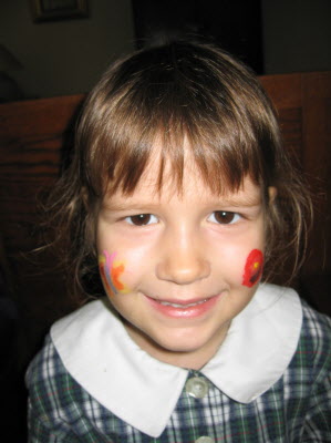 Face painting at school.