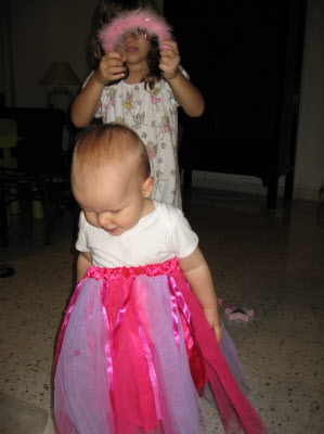 Lottie dressing Conrad up...