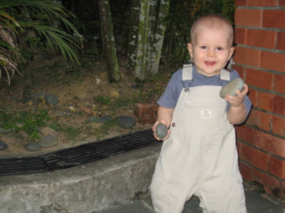 Conrad playing with stones...