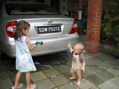 Lottie washing Conrad!