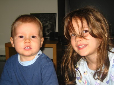 Conrad and Lottie in Daddy's HK apartment.