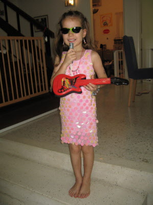 Rock chic - ready for Katie's rock star birthday party.