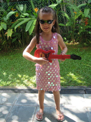 Rock chic - ready for Katie's rock star birthday party.
