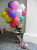 Playing hide and seek with the balloons.