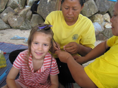 Hair beading.