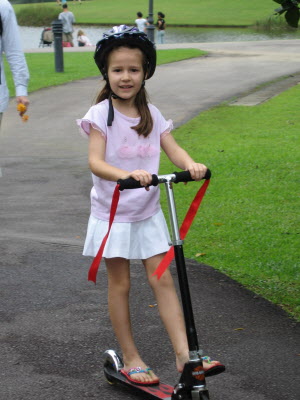Lottie on her scooter.