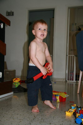 Budding rock star.
