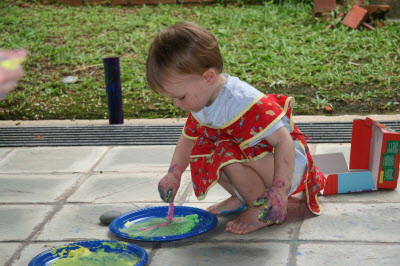Painting fun.