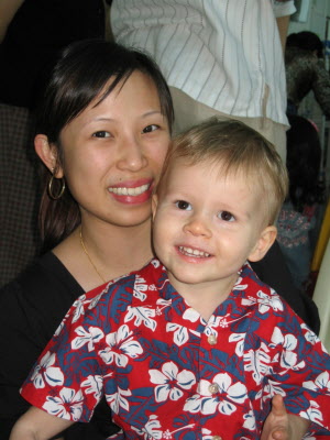 Conrad and his teacher Elisa.