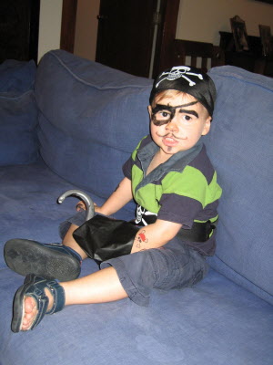 Pirate Conrad in his favorite outfit.