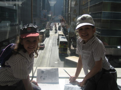 Lottie on a school - transport - trip.
