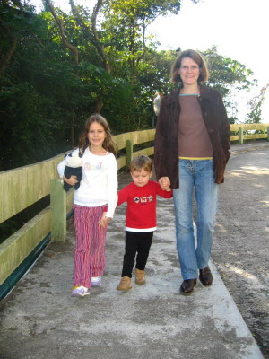 Heading out to the bus stop.