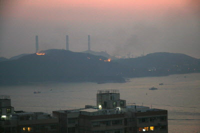 Bush fire on Lama Island