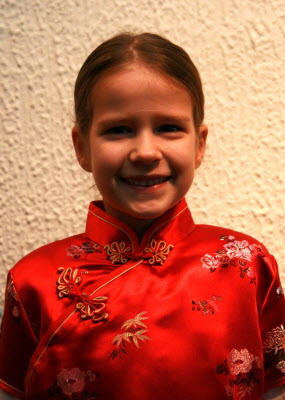 Lottie dressed up for Chinese New Year at school.