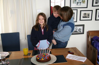 Lottie and her birthday cake.