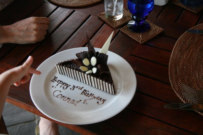 Conrad's birthday in Bali.