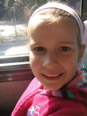 Lottie on the bus.