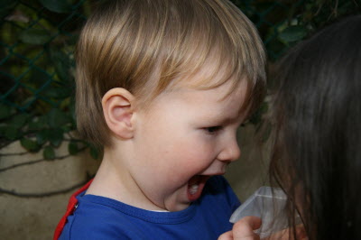 Squirty bottle fun.
