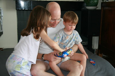 Birthday boy and his babies.