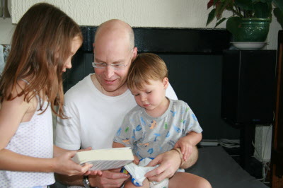 Birthday boy and his babies.