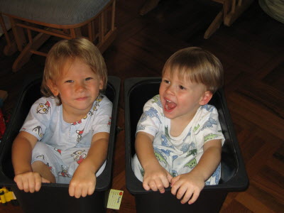 Jeromy & Conrad in PJs.