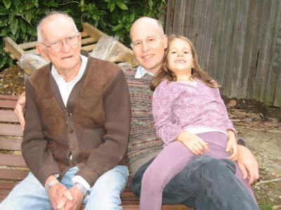 Dad Peter and Lottie in the Garden.
