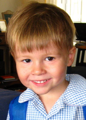 Conrad on his way to school.
