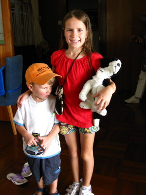 Conrad, Lottie & class mascot - Tolly Dog.