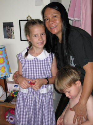 Lottie, Jo and monkey boy.