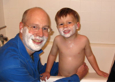 Boys shaving.