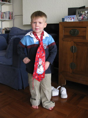 Conrad and Daddy's Christmas tie.