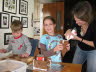 Making our gingerbread house.