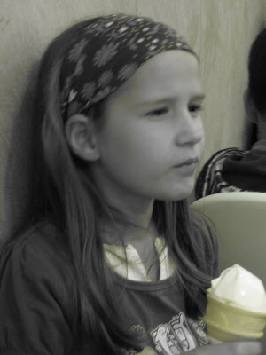 Lottie having an icecream in McD's.