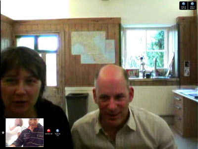 Skypeing with Larry & Sara.