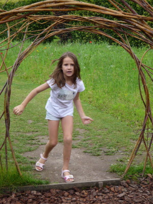 Lottie at RHS Harlowcarr gardens.