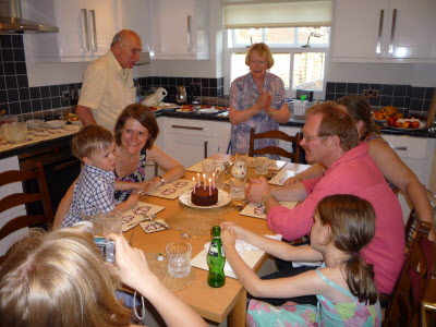 Supper in the kitchen at Sam & Norma's.