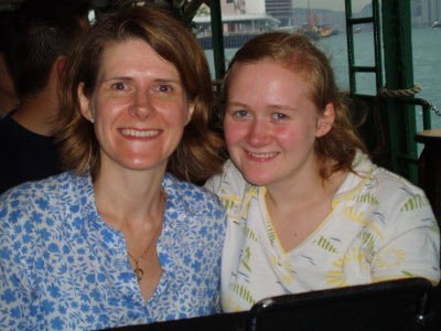 Susan and Roro on the Star Ferry.