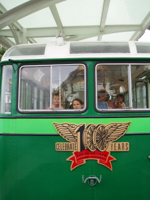 Conrad driving the old tram!