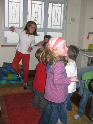 Disco dancing in Lottie's bedroom with lots of Middleton friends