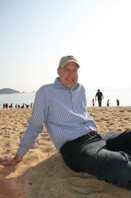 Peter enjoying the sunshine