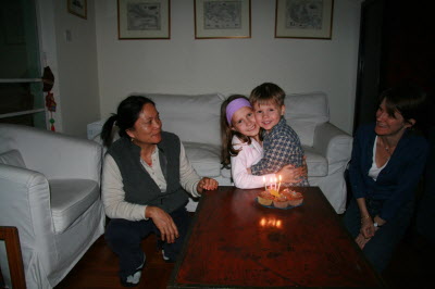 Birthday cake at home before bed