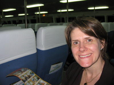 Susan on the DB ferry.