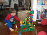 Conrad and his lego knights castle.