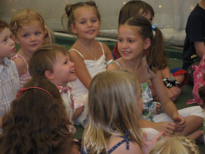 The clown entertaining the kids at Grace & Lucy's birthday party - DB.