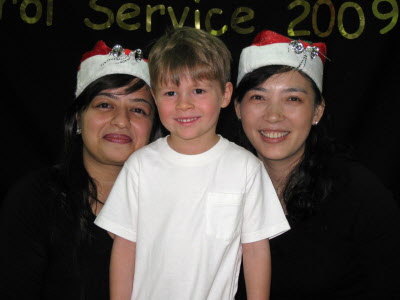 Conrad's teacher Mrs. Shivi and his Mandarin teacher.